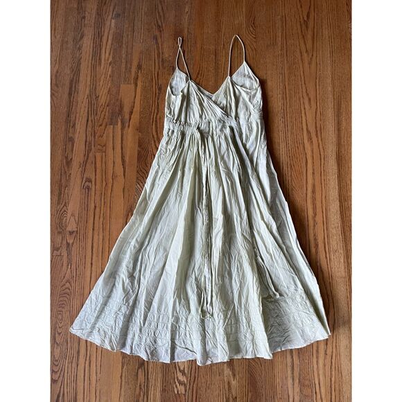 DIANE VON FURSTENBERG Green Waist Tie Spagetti Strap Y2K Dress Women's Sz Small - Picture 4 of 10